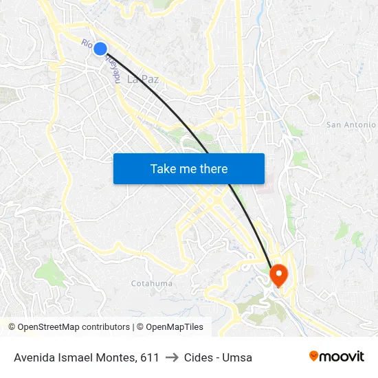 Avenida Ismael Montes, 611 to Cides - Umsa map