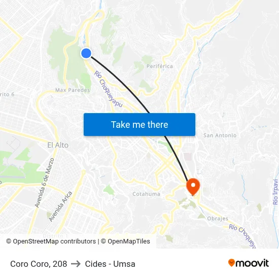 Coro Coro, 208 to Cides - Umsa map