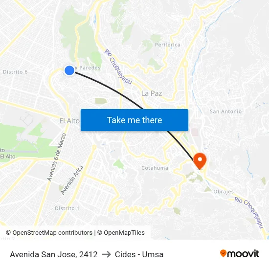 Avenida San Jose, 2412 to Cides - Umsa map