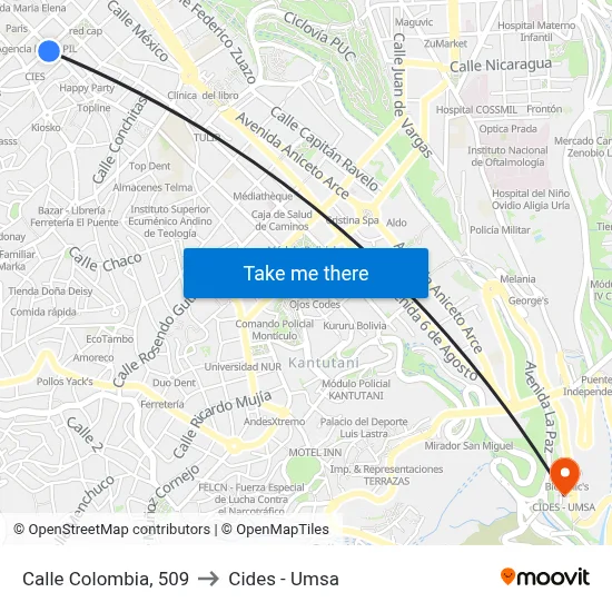 Calle Colombia, 509 to Cides - Umsa map