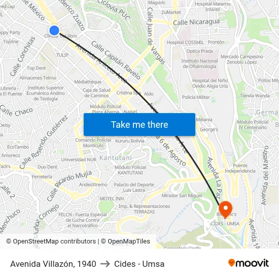 Avenida Villazón, 1940 to Cides - Umsa map