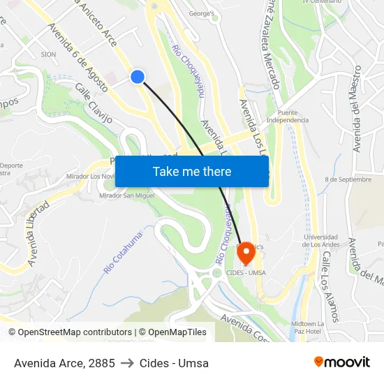 Avenida Arce, 2885 to Cides - Umsa map