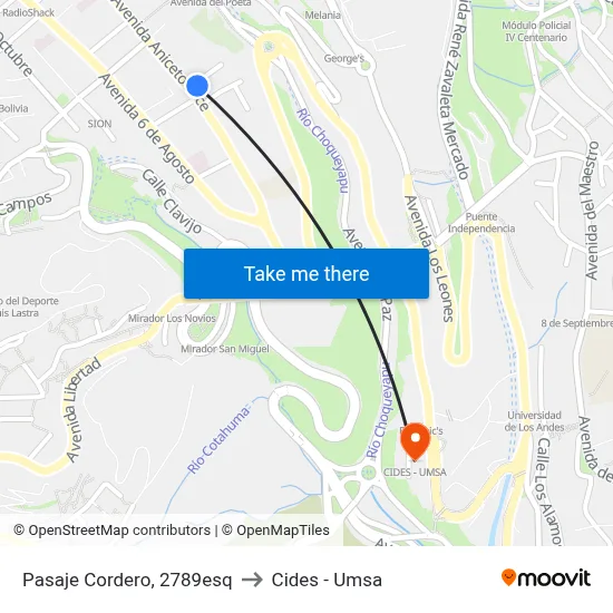 Pasaje Cordero, 2789esq to Cides - Umsa map