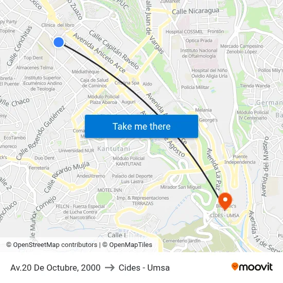 Av.20 De Octubre, 2000 to Cides - Umsa map