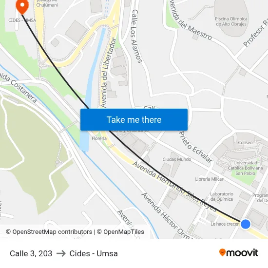 Calle 3, 203 to Cides - Umsa map