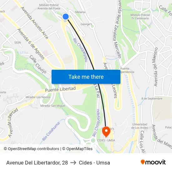 Avenue Del Libertardor, 28 to Cides - Umsa map