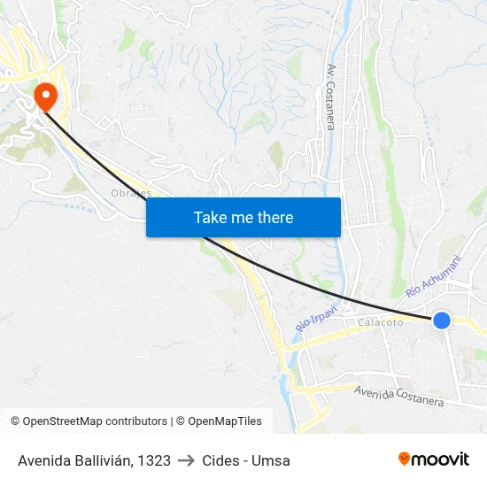 Avenida Ballivián, 1323 to Cides - Umsa map