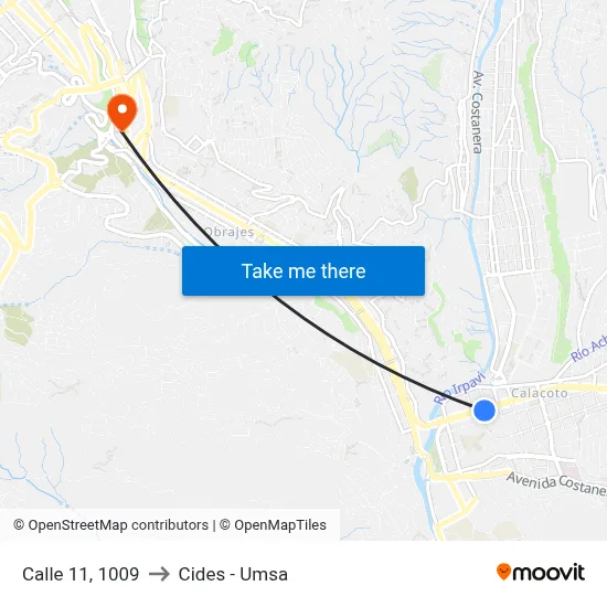 Calle 11, 1009 to Cides - Umsa map