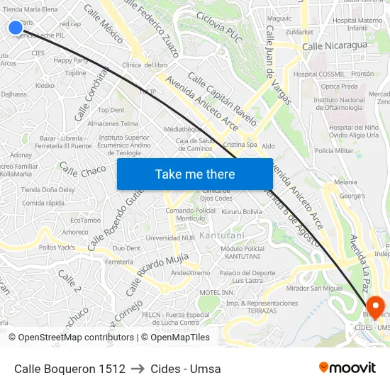 Calle Boqueron 1512 to Cides - Umsa map