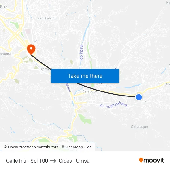 Calle Inti - Sol 100 to Cides - Umsa map