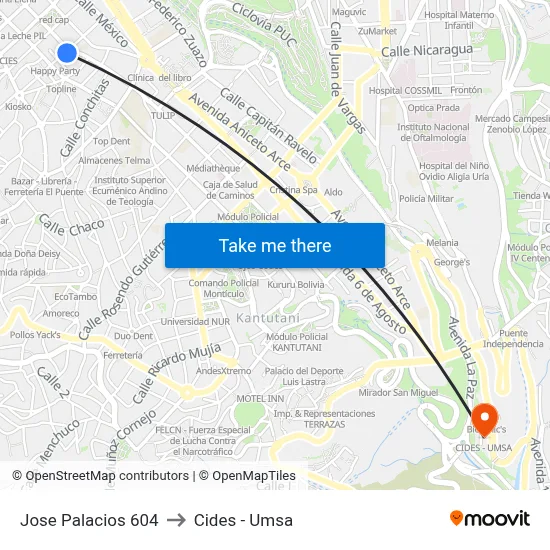 Jose Palacios 604 to Cides - Umsa map