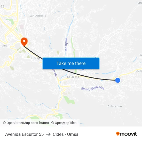 Avenida Escultor 55 to Cides - Umsa map