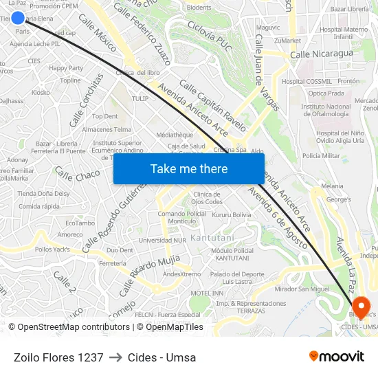 Zoilo Flores 1237 to Cides - Umsa map