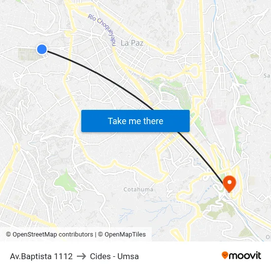 Av.Baptista 1112 to Cides - Umsa map