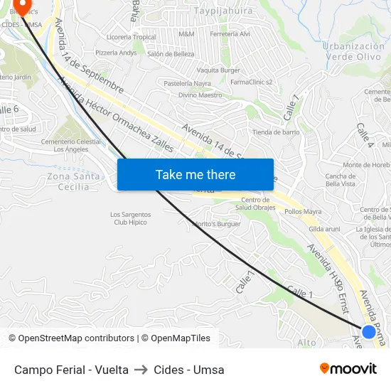 Campo Ferial - Vuelta to Cides - Umsa map