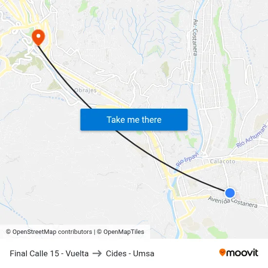 Final Calle 15 - Vuelta to Cides - Umsa map