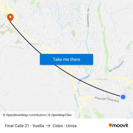Final Calle 21 - Vuelta to Cides - Umsa map