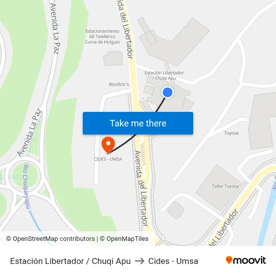 Estación Libertador / Chuqi Apu to Cides - Umsa map