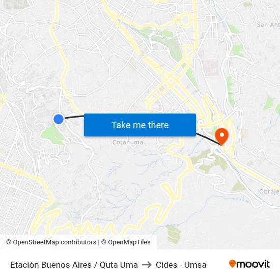 Etación Buenos Aires / Quta Uma to Cides - Umsa map