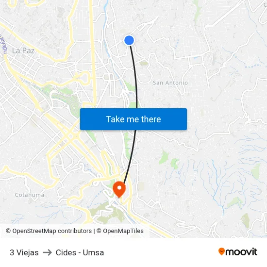 3 Viejas to Cides - Umsa map