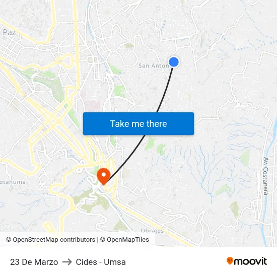 23 De Marzo to Cides - Umsa map