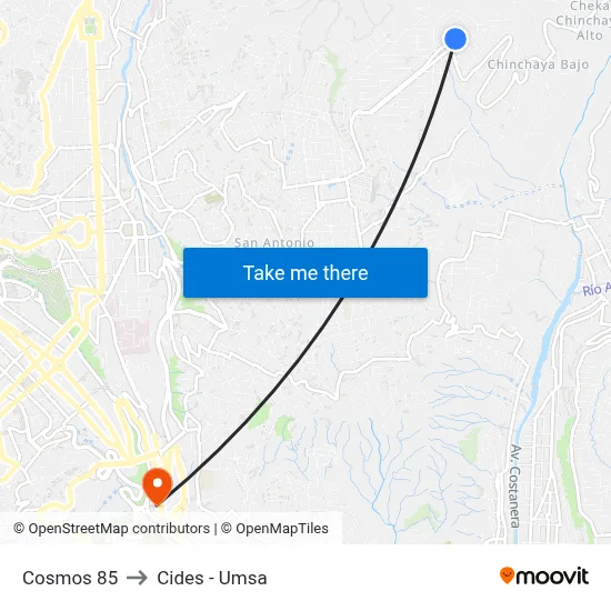Cosmos 85 to Cides - Umsa map