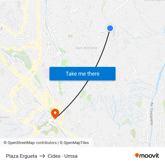 Plaza Ergueta to Cides - Umsa map