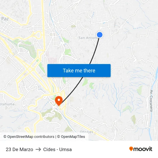 23 De Marzo to Cides - Umsa map
