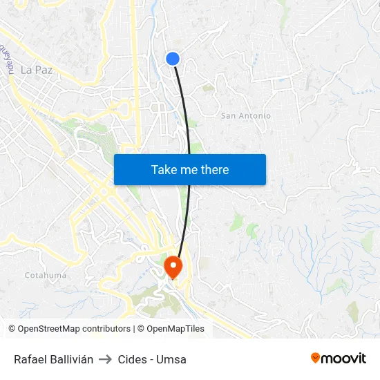 Rafael Ballivián to Cides - Umsa map