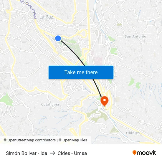 Simón Bolivar - Ida to Cides - Umsa map