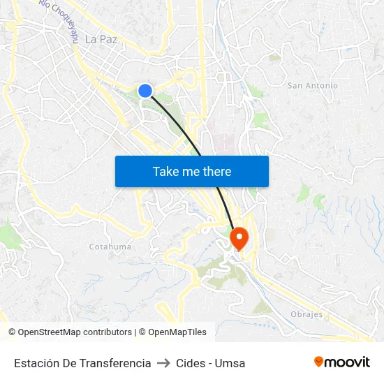 Estación De Transferencia to Cides - Umsa map