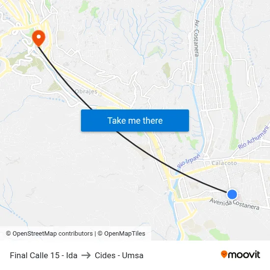 Final Calle 15 - Ida to Cides - Umsa map