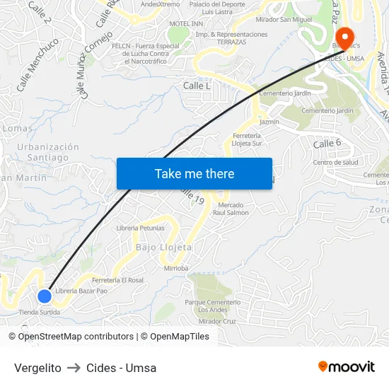 Vergelito to Cides - Umsa map