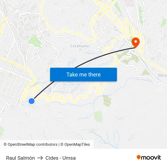 Raul Salmón to Cides - Umsa map