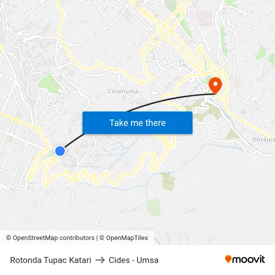 Rotonda Tupac Katari to Cides - Umsa map