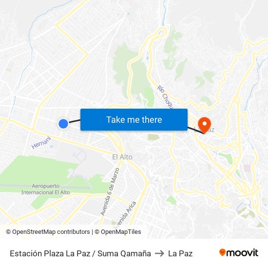 Estación Plaza La Paz / Suma Qamaña to La Paz map
