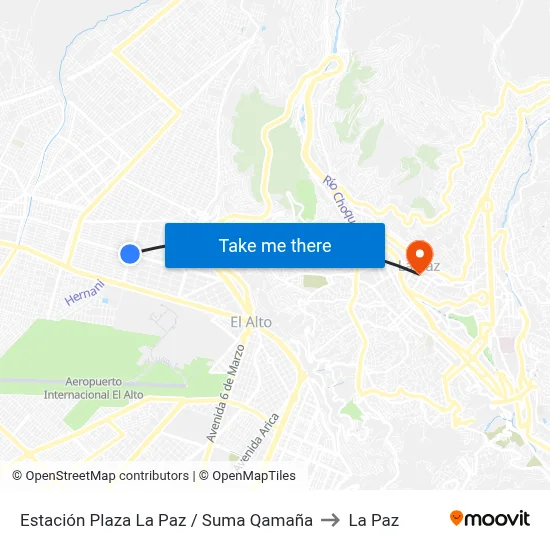 Estación Plaza La Paz / Suma Qamaña to La Paz map
