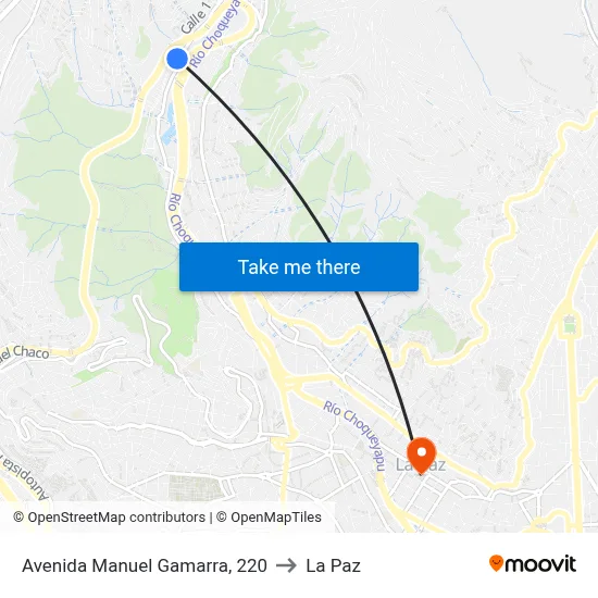 Avenida Manuel Gamarra, 220 to La Paz map