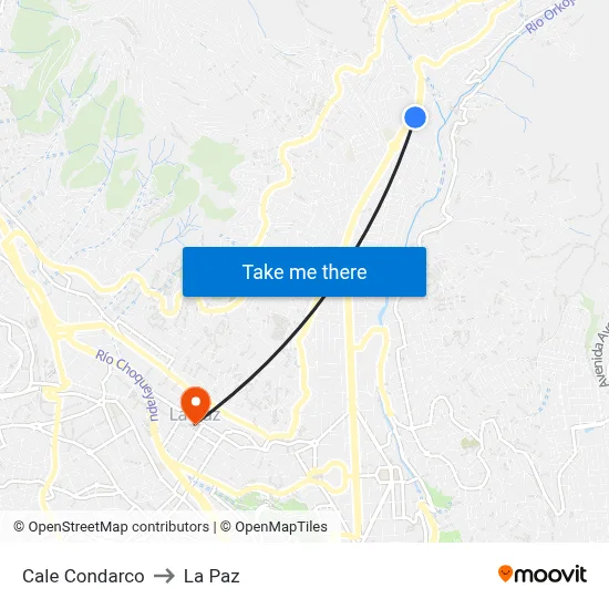 Cale Condarco to La Paz map