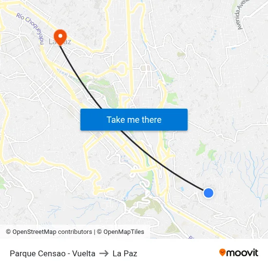 Parque Censao - Vuelta to La Paz map