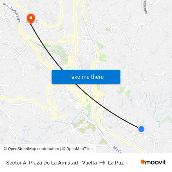 Sector A. Plaza De La Amistad - Vuelta to La Paz map