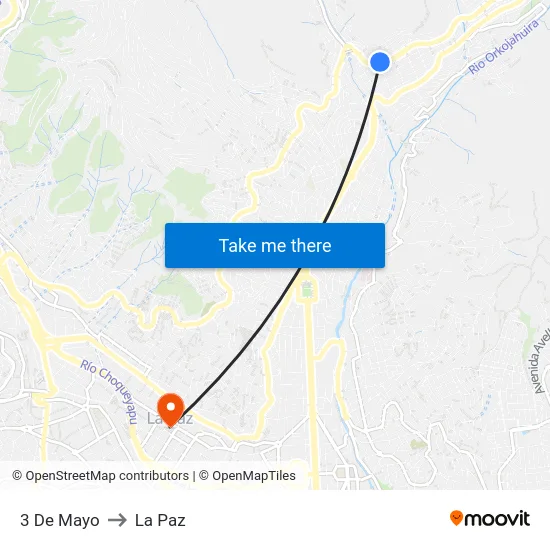 3 De Mayo to La Paz map