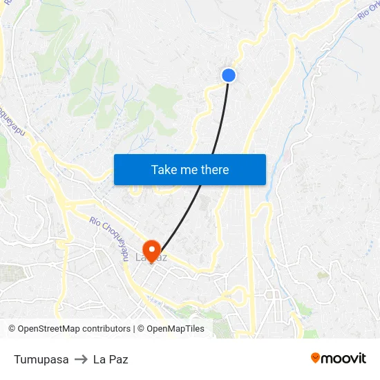 Tumupasa to La Paz map