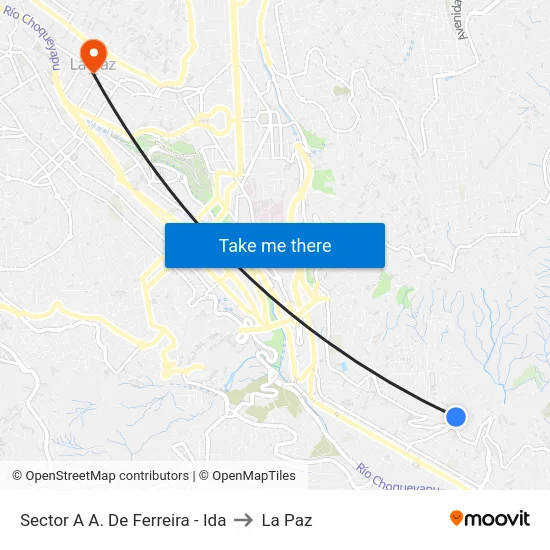 Sector A A. De Ferreira - Ida to La Paz map