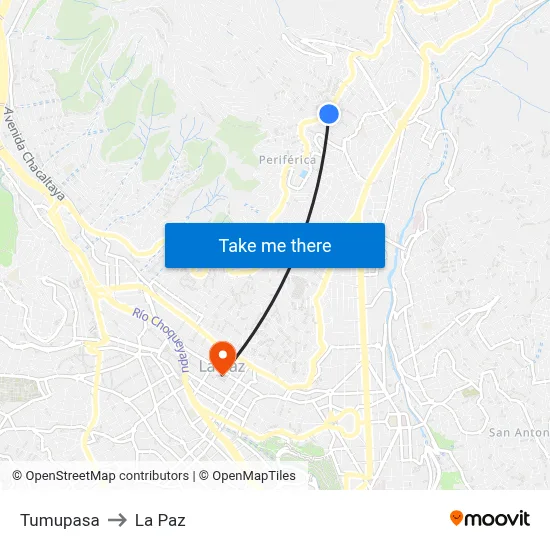Tumupasa to La Paz map