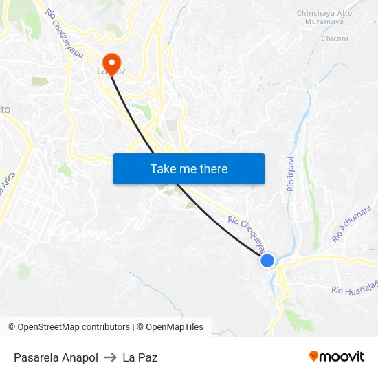 Pasarela Anapol to La Paz map