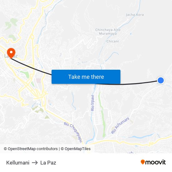 Kellumani to La Paz map