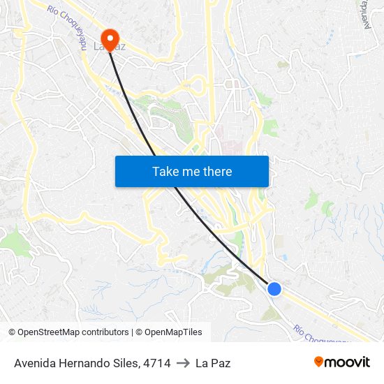 Avenida Hernando Siles, 4714 to La Paz map