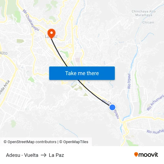Adesu - Vuelta to La Paz map