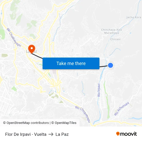 Flor De Irpavi - Vuelta to La Paz map